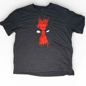 Marvel Deadpool Graphic T-Shirt Dark Gray XL Red Print
